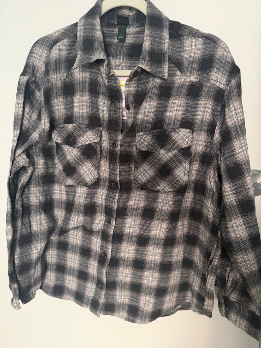 wild fable Black and White Plaid Button-Down Shirt